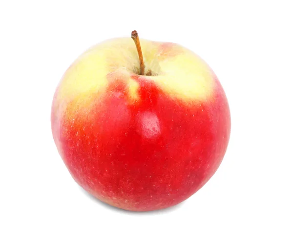 Ein ganz frischer, saftig leuchtend roter Apfel, isoliert auf weißem Hintergrund. Bio-roter Apfel voller nahrhafter Vitamine. — Stockfoto