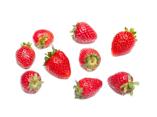 Healthy Fresh Red Strawberries Isolated White Background — Stock Photo, Image