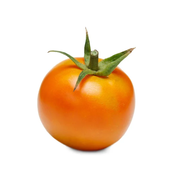 Zdjęcie Świeżych Pomidorów Żółtych Białym Tle Domu Uprawianych Pomidorów — Zdjęcie stockowe