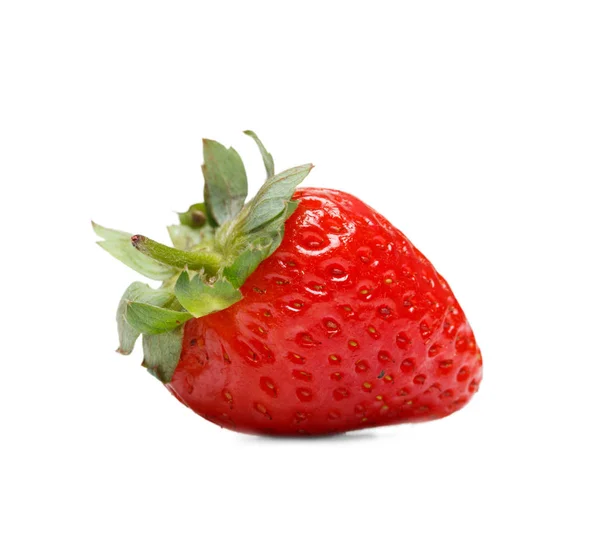 Frische Rote Erdbeere Isoliert Auf Weißem Hintergrund Sommerkonzept — Stockfoto