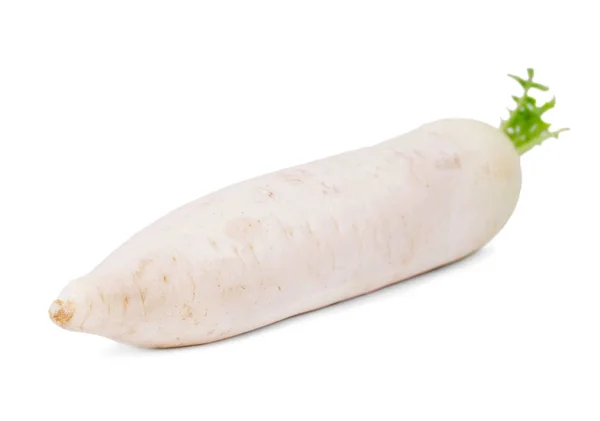 Close Nabo Branco Isolado Sobre Fundo Branco Ingredientes Para Saladas — Fotografia de Stock
