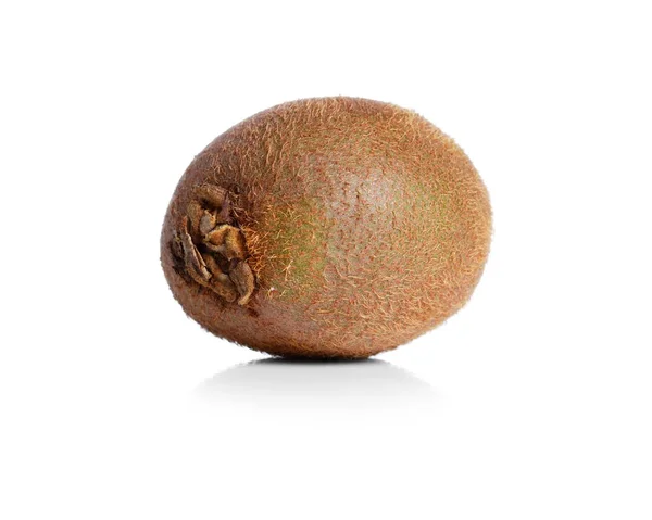 Detail Čerstvé Celé Kiwi Izolované Bílém Pozadí Šťavnatá Kiwi Ovoce — Stock fotografie