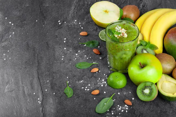 Una Vista Desde Arriba Batido Recién Exprimido Lleno Vitaminas Nutritivas — Foto de Stock