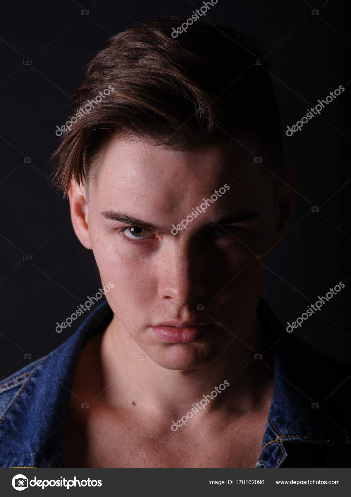 Cute Black Haircuts Close Up Pretty Teenage Boy In A Jeans