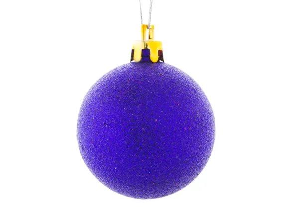 Luz bola de Natal azul isolado no fundo branco — Fotografia de Stock