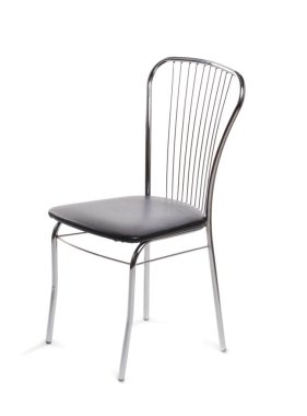 Normal gri sandalye arkalık ile beyaz izole arka planda