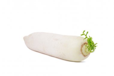 Close-up of a white turnip isolated on a white background, ingredients for summer healthy salads and diets, nutritious vegetables for health-giving dishes. clipart