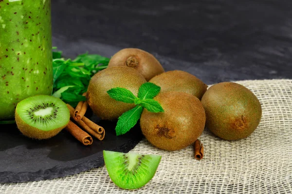 Una Imagen Cerca Las Frutas Kiwi Color Marrón Claro Con — Foto de Stock