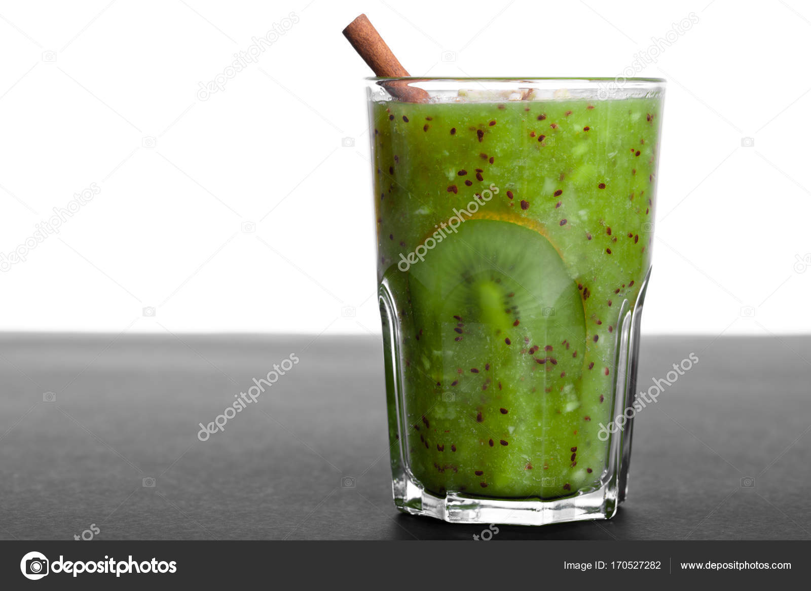 fresh homemade kiwi smoothie full nutritious vitamins gray table