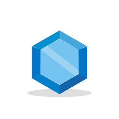 Beyaz bir arka plan üzerinde izole bir parlak mavi mücevher. Mavi elmas. Takı kavramı. Vektör çizim.