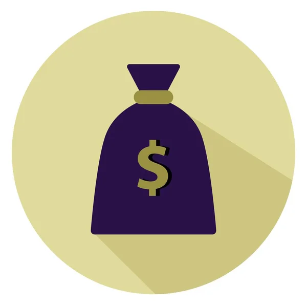 Bolsa de dinero con un signo de dólar aislado sobre fondo blanco. Ilustración vectorial . — Vector de stock