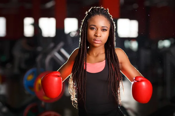 African beautiful female boxer