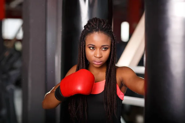 African beautiful female boxer