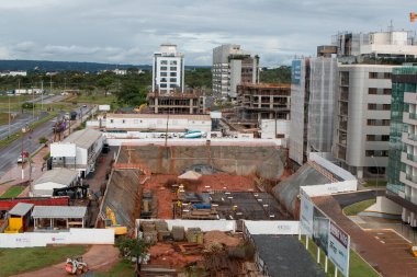  Brasilia, Brezilya-5 Mart 2020: Kuzeybatı Brasilia 'da Noroeste olarak bilinen Yeni Apartman Binalarının İnşaatı  