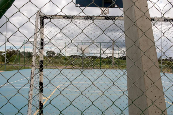 Brasília Brasil Abril 2020 Campo Público Basquete Livre Campo Futebol — Fotografia de Stock