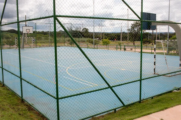 Brasilia Brasil Abril 2020 Una Cancha Baloncesto Campo Fútbol Público —  Fotos de Stock