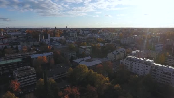 Φινλανδική Πόλη Lappeenranta Φθινόπωρο — Αρχείο Βίντεο