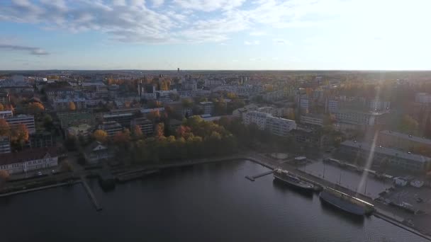 Φινλανδική Πόλη Lappeenranta Φθινόπωρο — Αρχείο Βίντεο