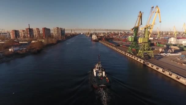 Statki Morskoy Kanal Sankt Petersburg — Wideo stockowe