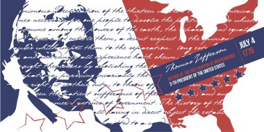 Collage on the day of independence of the USA clipart