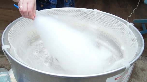 Máquina de algodón de azúcar — Vídeos de Stock