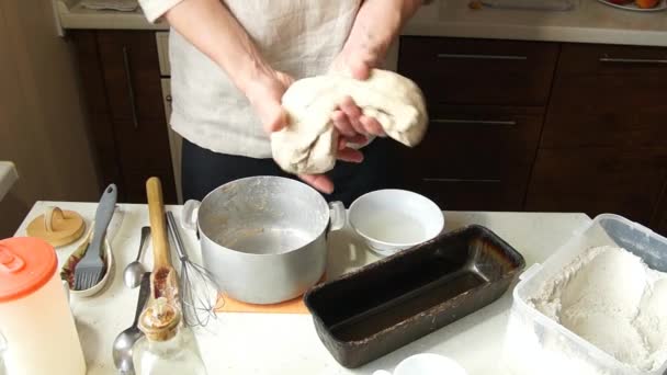 Тесто пекаря — стоковое видео