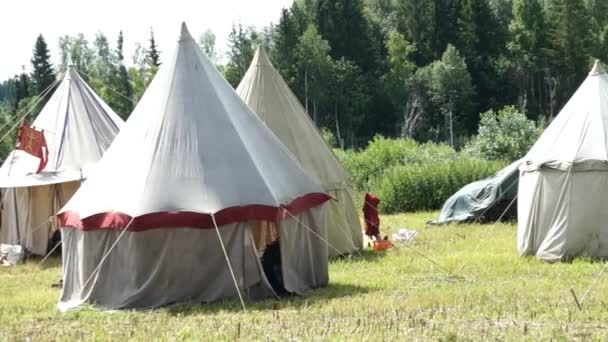 Ryska gamla bosättningen, gamla tält — Stockvideo