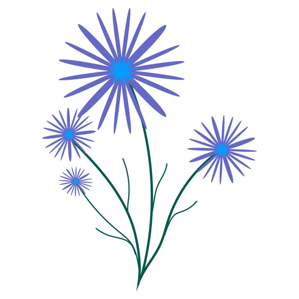 Small bouquet of cornflowers — Stock Vector