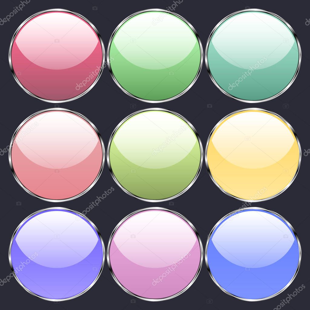 Round glass buttons