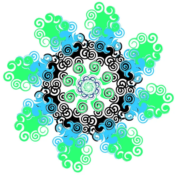 Mandala avec des torsions. Modèle circulaire. Illustration vectorielle — Image vectorielle