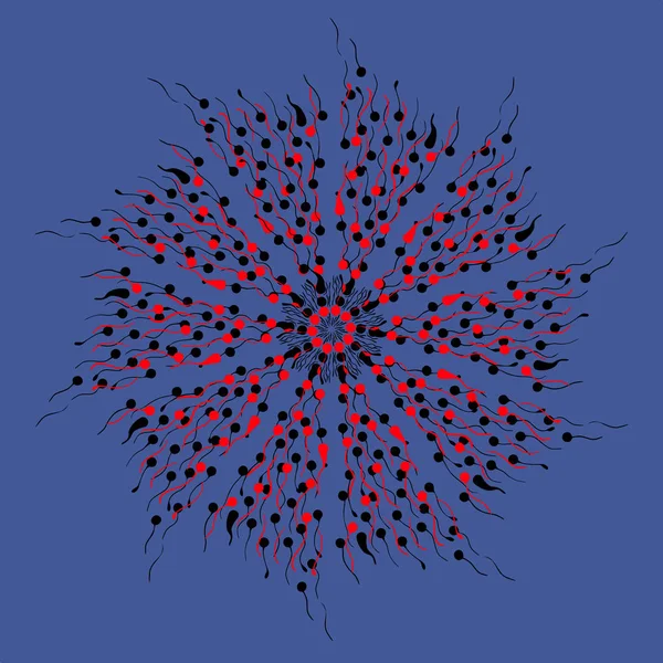 Mandala mit Drehungen. Kreisförmiges Muster. Vektorillustration. — Stockvektor