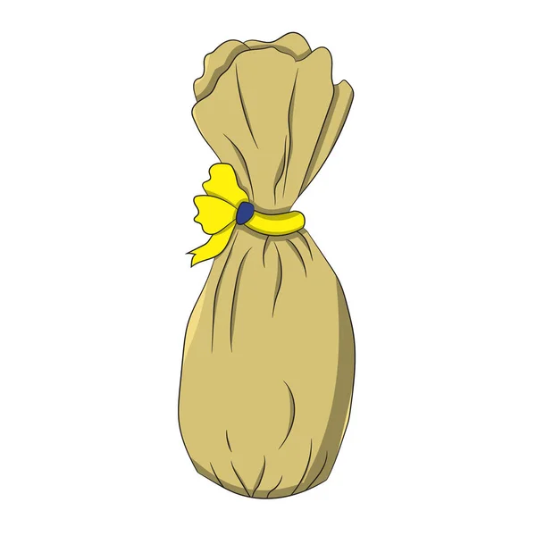 Bag with a bow. vector illustration. Drawing by hand. Vector Graphics