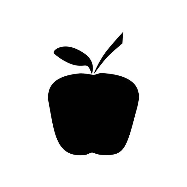 Silhouette noire de pomme. étiquette, étiquette, emblème. illustration vectorielle — Image vectorielle