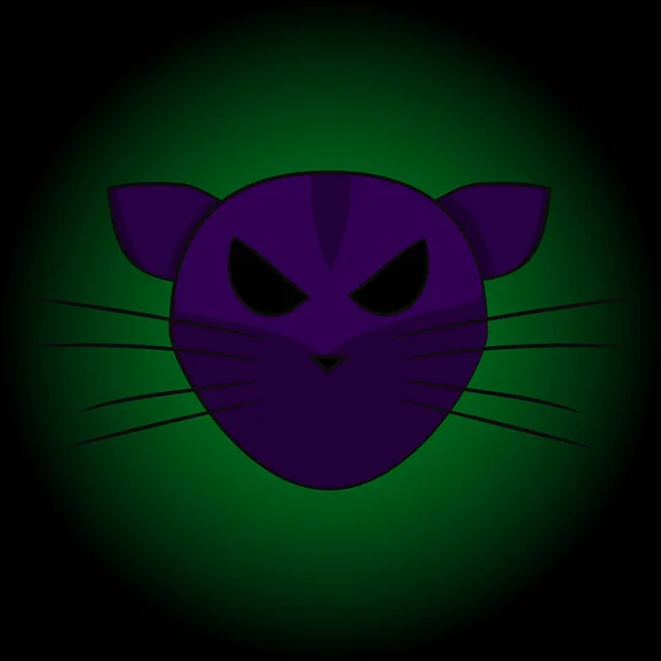 Malovaná kočka je hlava. znak pro Halloween. vektorové ilustrace. Ruční kresba — Stockový vektor