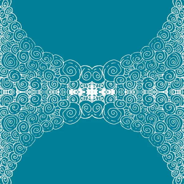 Tuile aqua sans couture avec motifs dentelle. Dessin à la main dans le style de sentangle. Convient pour le gainage ou l'emballage . — Image vectorielle