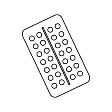 Simge blister hapları ile. Dağılım çizim dökme olmadan. Vektör çizim