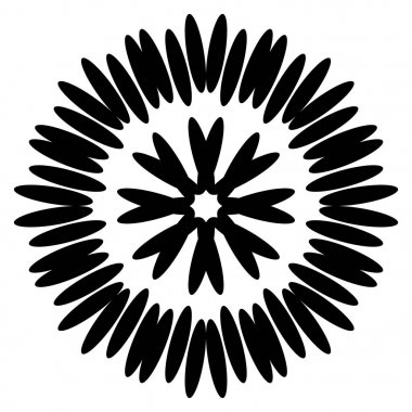 Simetrik siyah dalya. Dairesel desen. vektör çizim.