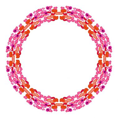 Gün öpücük. Dairesel çerçeve. Vektör çizim, el ile çizim.