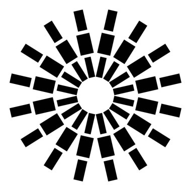 dikdörtgenler ışınlarından şeklinde dairesel desende. vektör çizim.