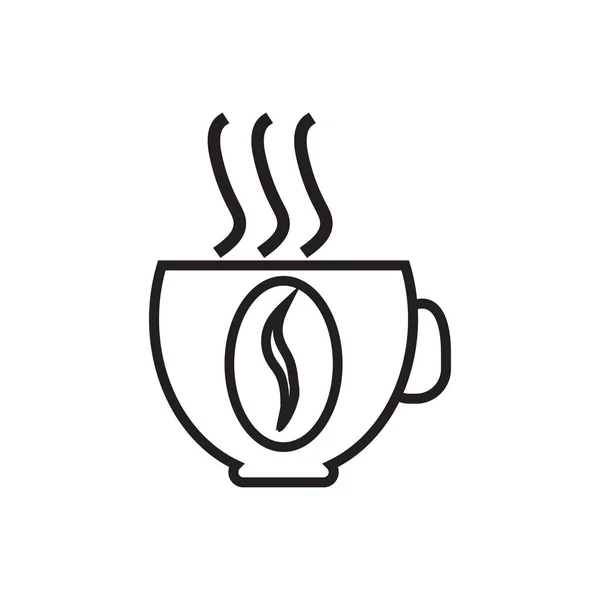 Icono con una foto de una taza de café. Dibujo de contorno sin verter. Ilustración vectorial — Vector de stock