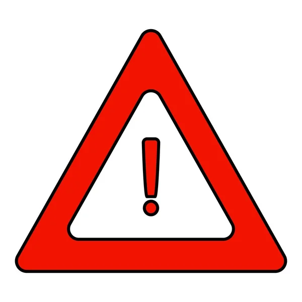 Road triangular warning sign. A triangle icon with an exclamation point. Vector graphics Royalty Free Stock Vectors