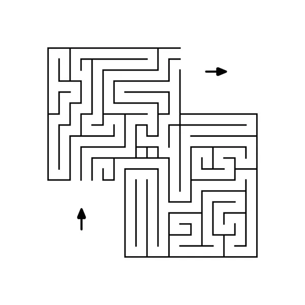 Simple labyrinth of black lines with two arrows. Vector graphics Royalty Free Stock Vectors