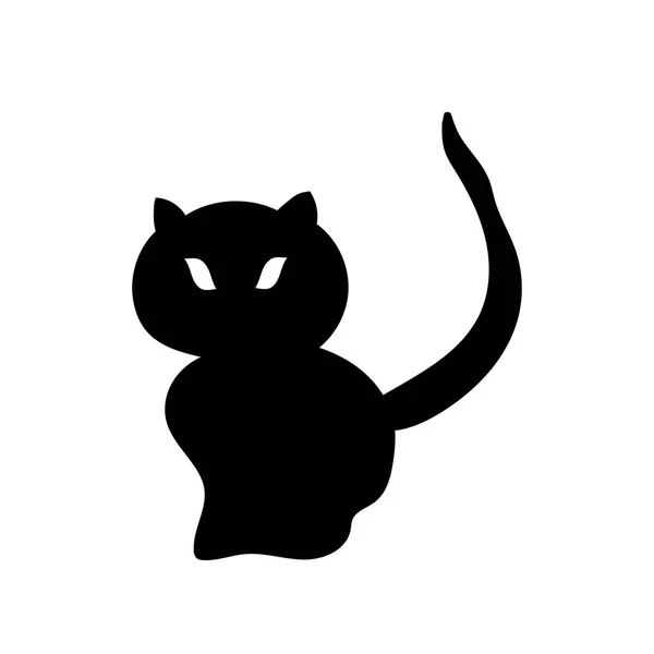 Silueta černá kočka. Vektorové ilustrace. Ruční kresba. — Stockový vektor