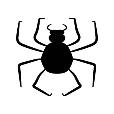 Beyaz bir arka plan üzerinde siyah örümcek. Vektör çizim. El çizimi