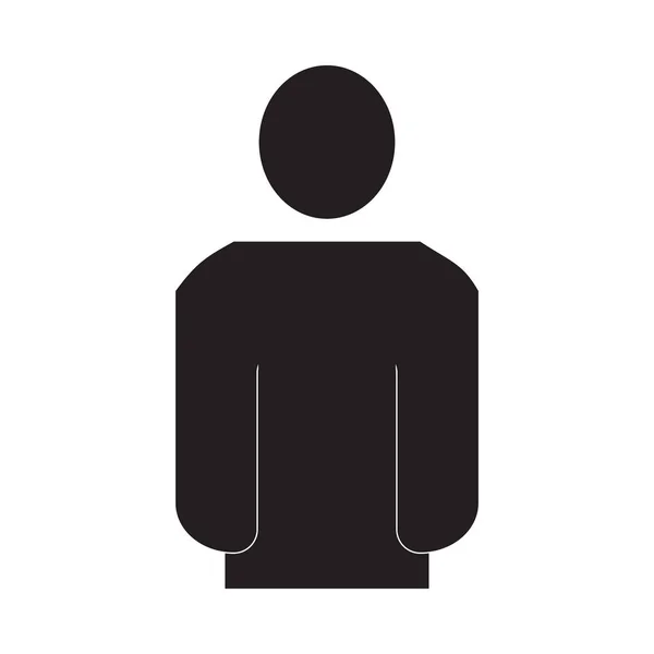 Figura de hombre negro sobre fondo blanco. Icono primitivo. Gráficos vectoriales — Vector de stock