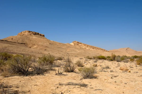 Suchych krajobraz pustyni Negev. — Zdjęcie stockowe