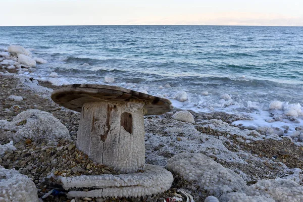 Inquinamento delle coste del Mar Morto . — Foto Stock