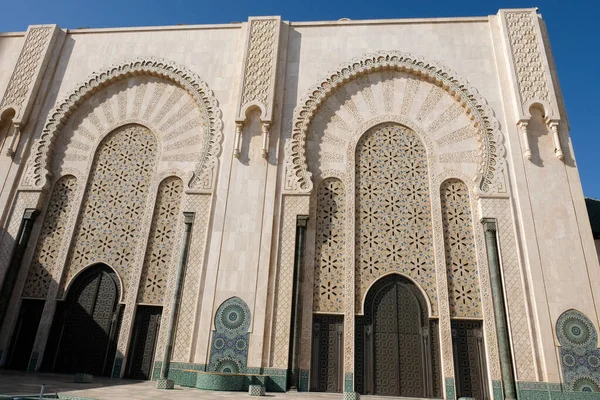 Portas Entrada Mesquita Hassan Casablanca — Fotografia de Stock