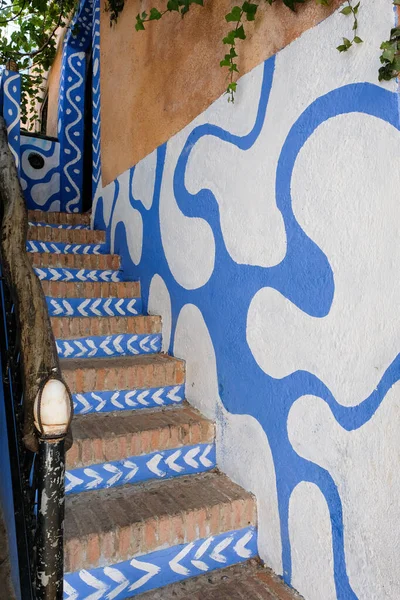 House Decorative Stairs Kasbah Old Part City Chefchaouen Morocco — Stock Photo, Image