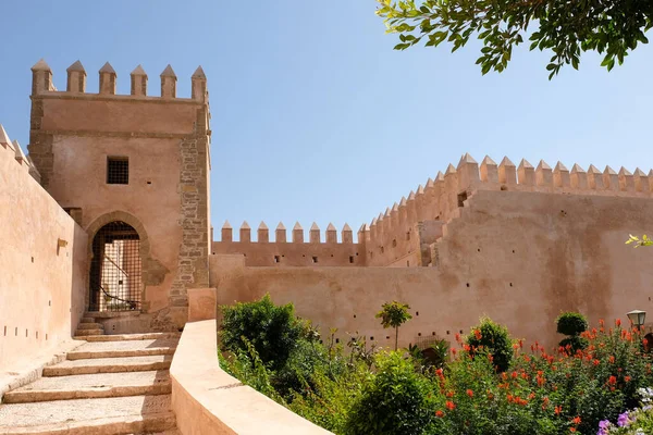 Oude Straat Blauw Wit Kasbah Oude Deel Van Stad Chefchaouen — Stockfoto